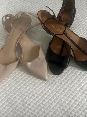 Nine West Black T-Strap Heels and Nude Pointed Slingbacks